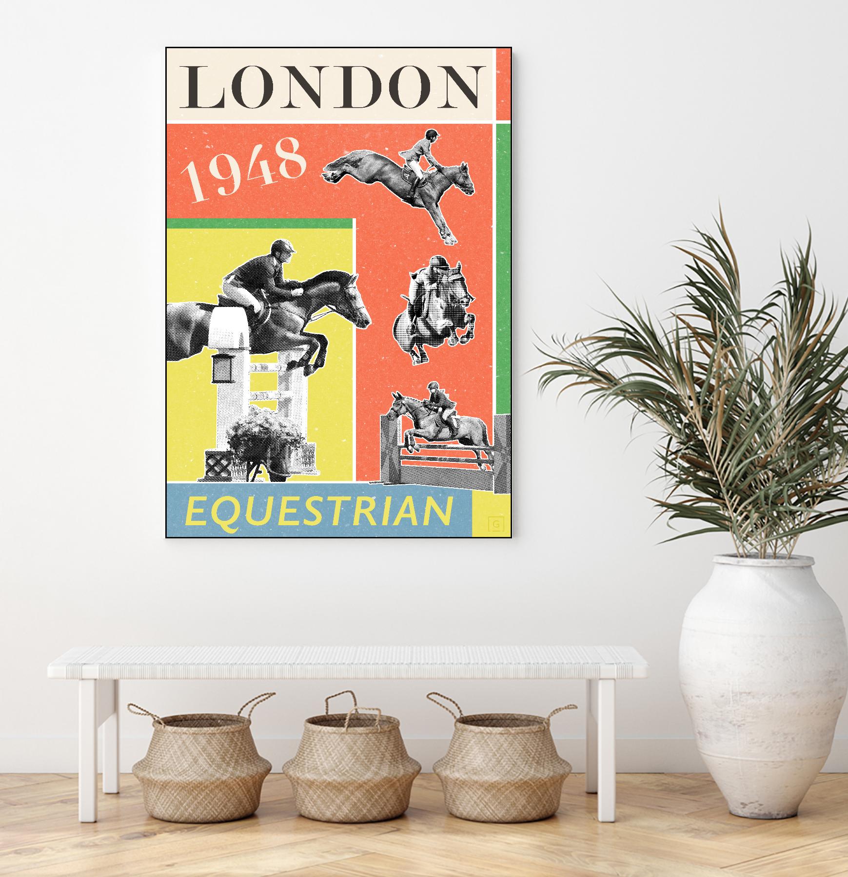 London Equestrian 1948 by THE Studio on GIANT ART - red vintage
