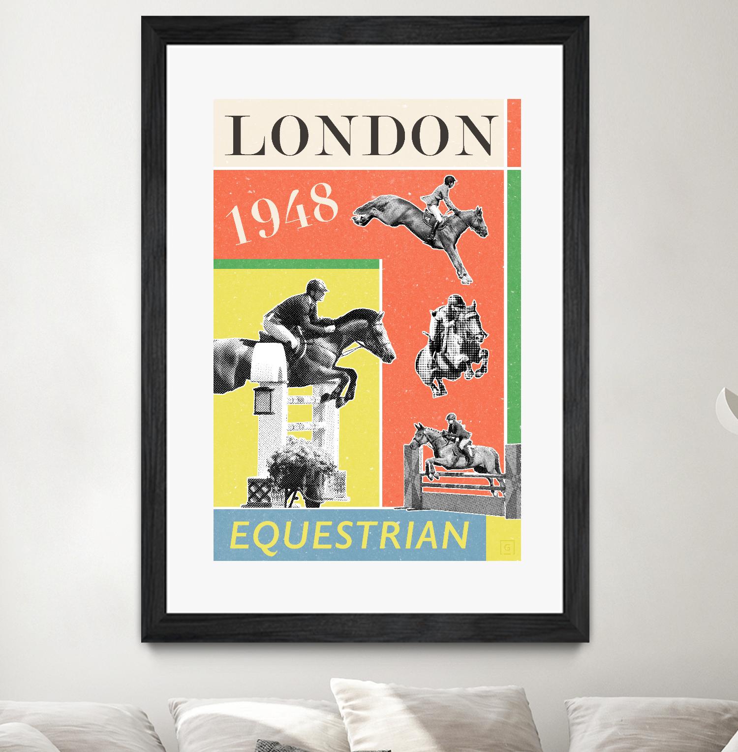 London Equestrian 1948 by THE Studio on GIANT ART - red vintage