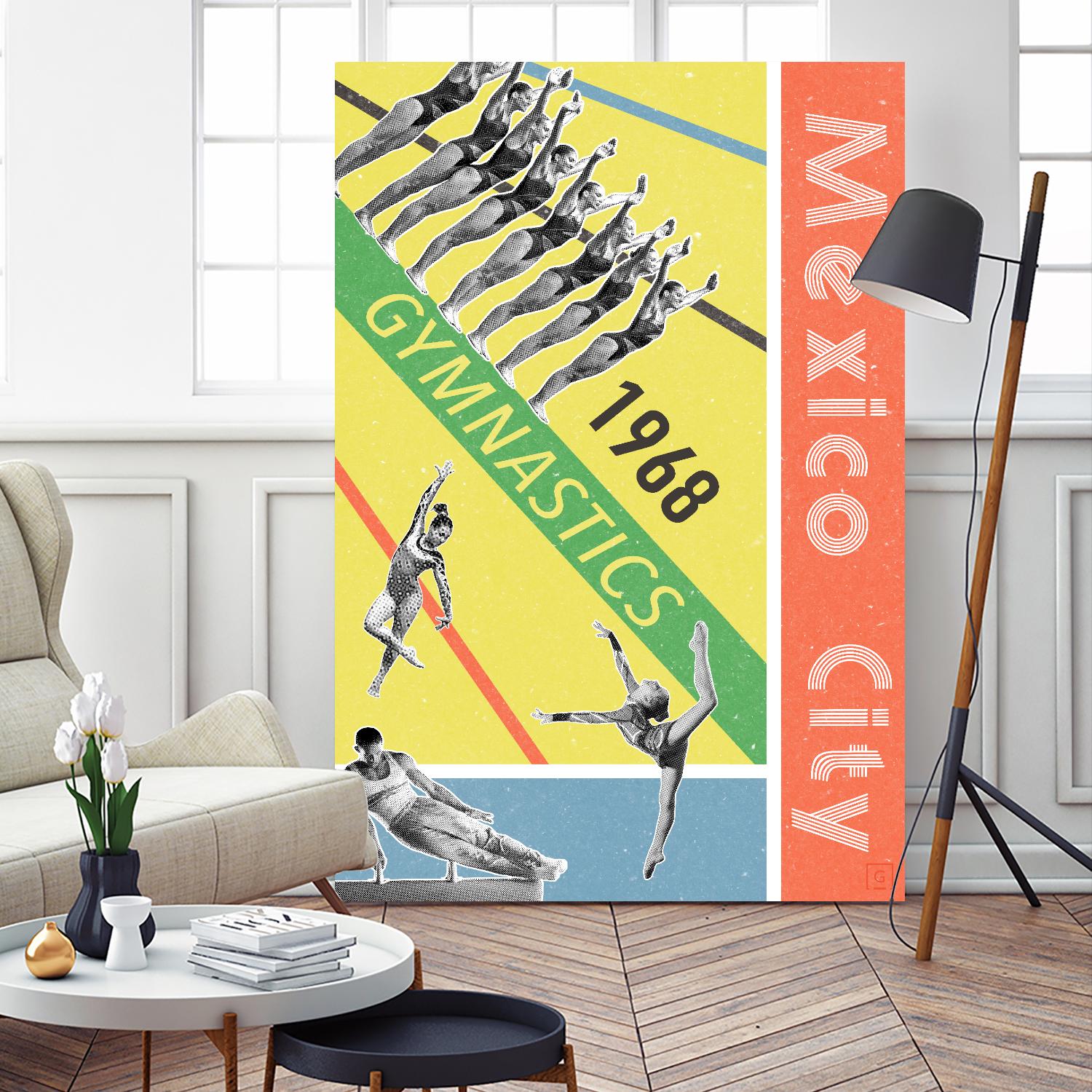 Mexico City Gymnastics 1968 by THE Studio on GIANT ART - red vintage