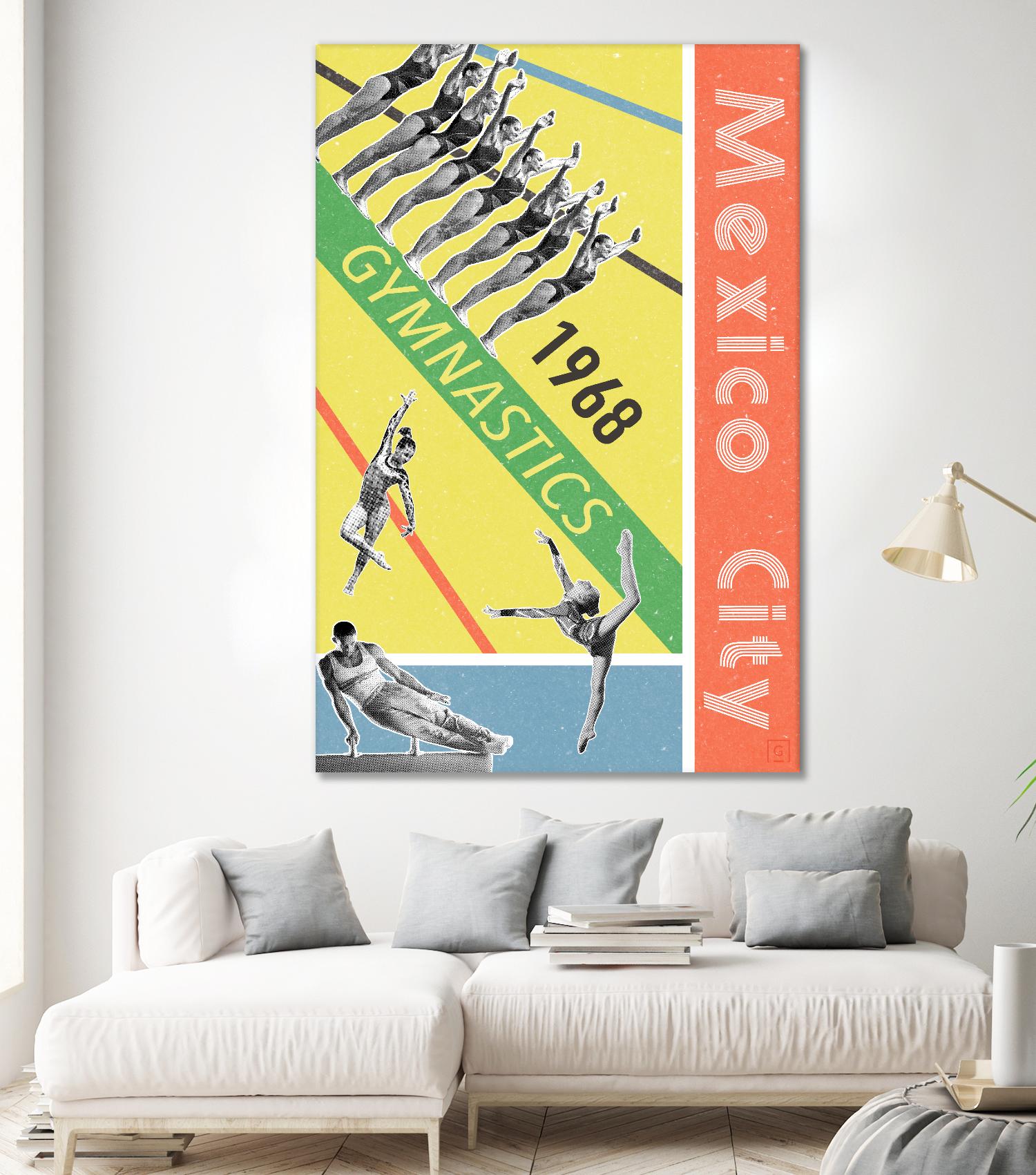 Mexico City Gymnastics 1968 by THE Studio on GIANT ART - red vintage