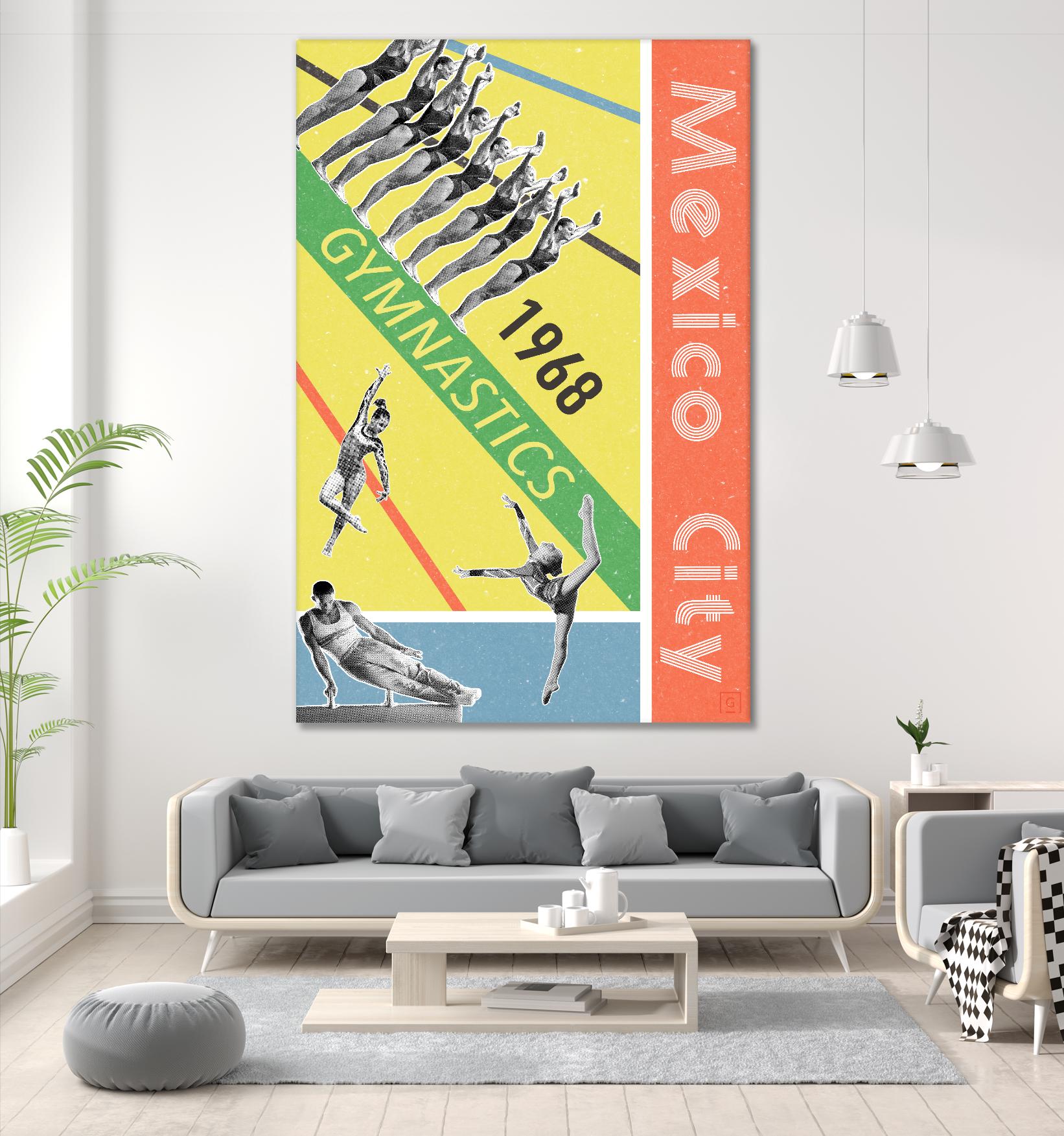 Mexico City Gymnastics 1968 by THE Studio on GIANT ART - red vintage
