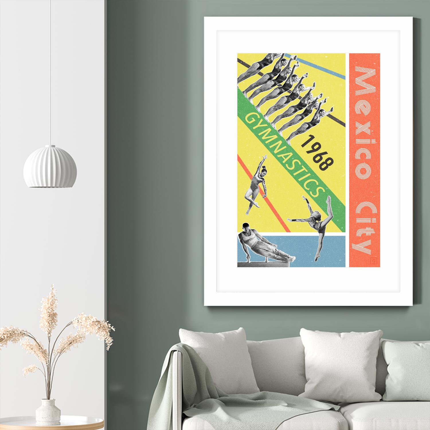 Mexico City Gymnastics 1968 by THE Studio on GIANT ART - red vintage