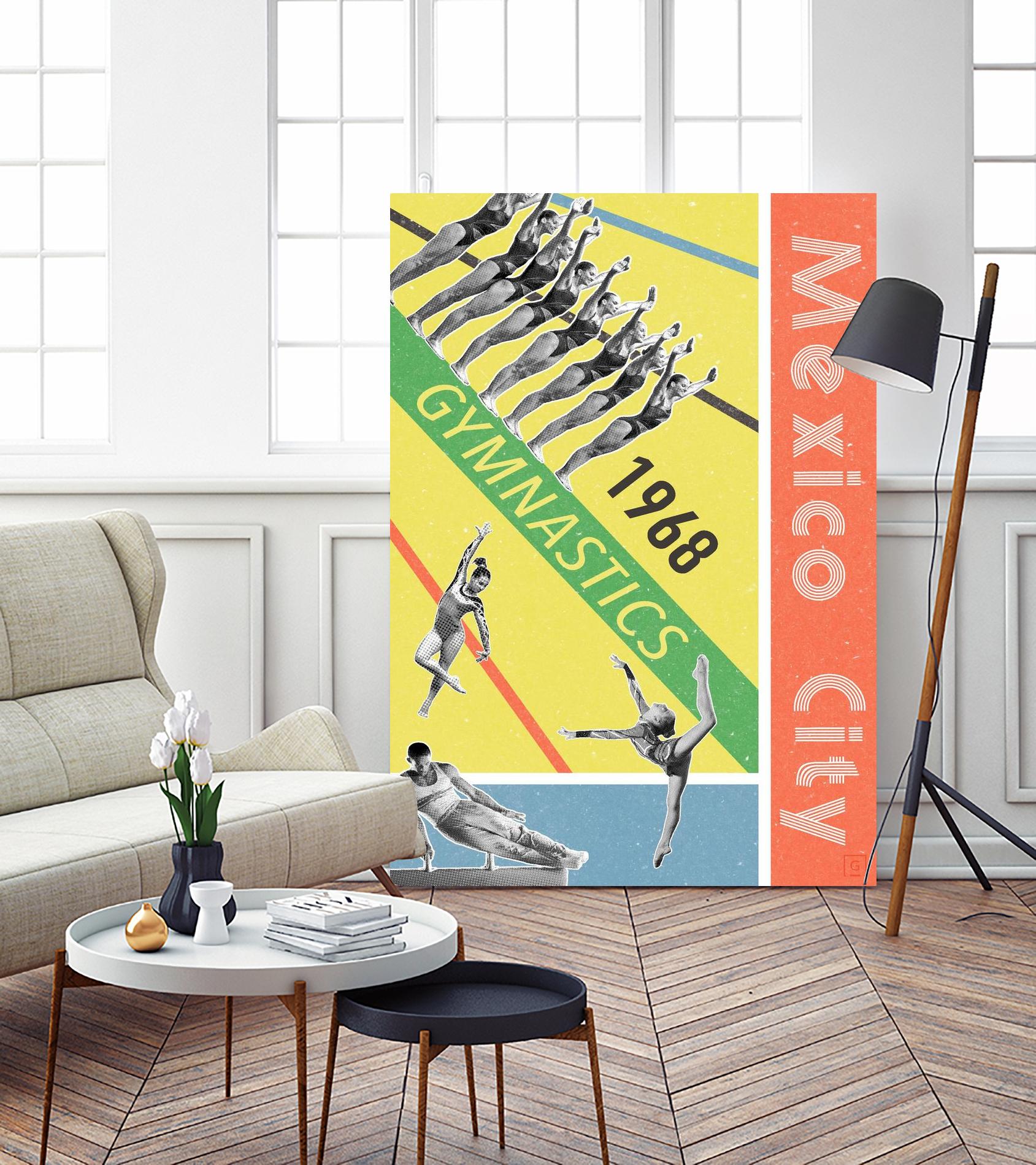 Mexico City Gymnastics 1968 by THE Studio on GIANT ART - red vintage