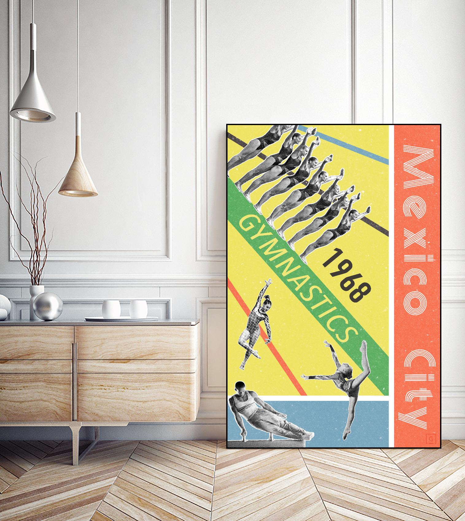 Mexico City Gymnastics 1968 by THE Studio on GIANT ART - red vintage