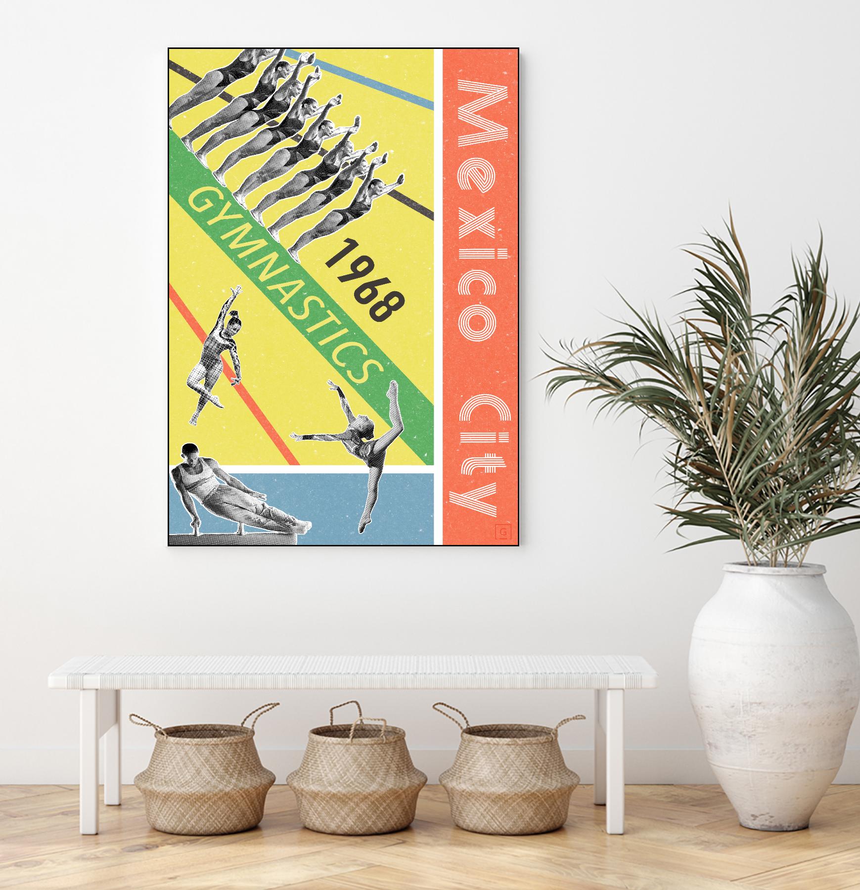 Mexico City Gymnastics 1968 by THE Studio on GIANT ART - red vintage