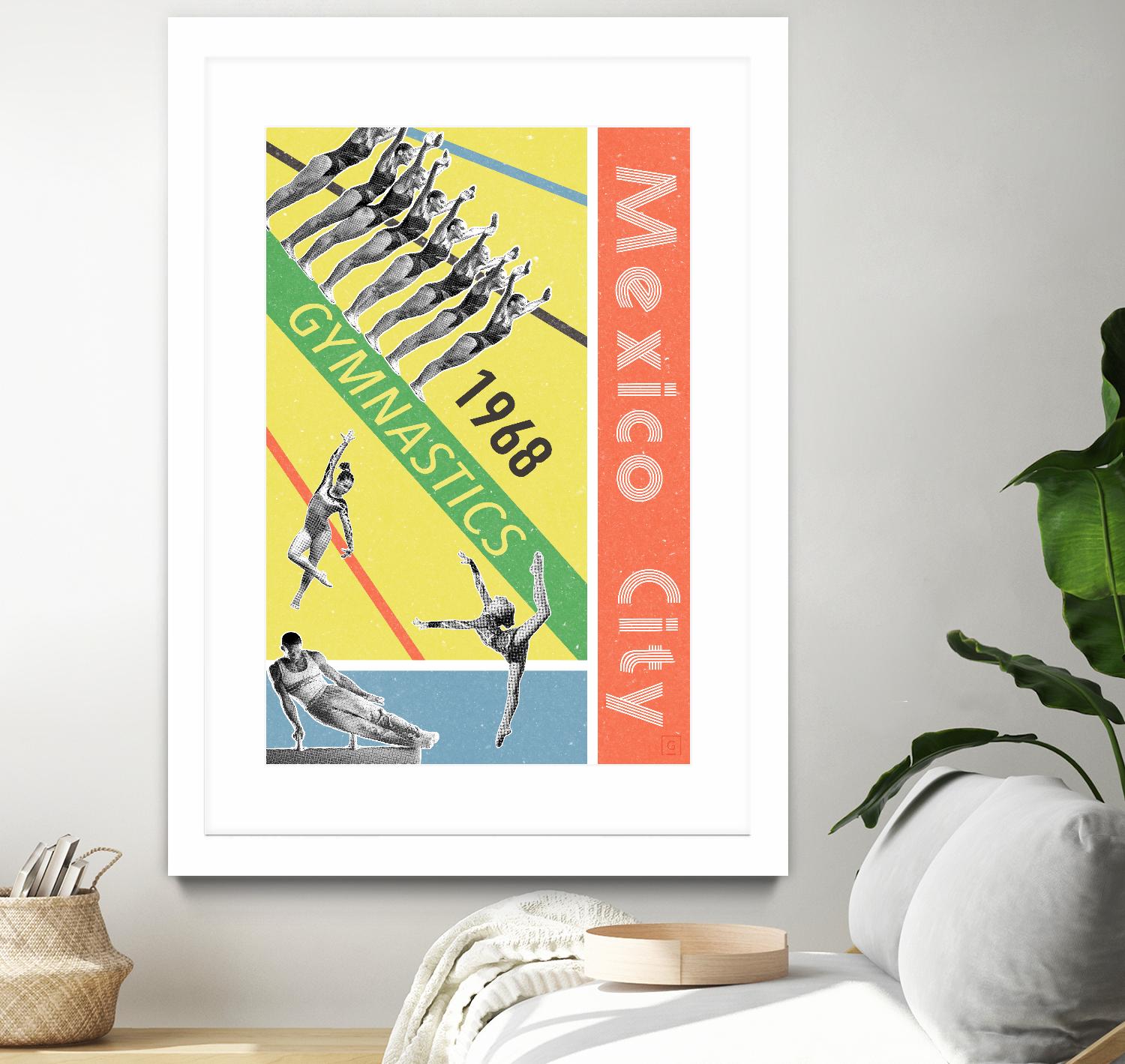 Mexico City Gymnastics 1968 by THE Studio on GIANT ART - red vintage