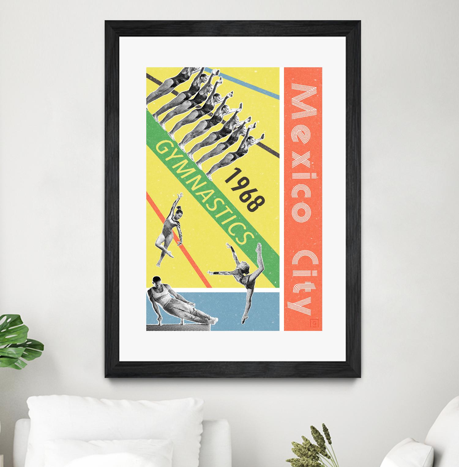 Mexico City Gymnastics 1968 by THE Studio on GIANT ART - red vintage