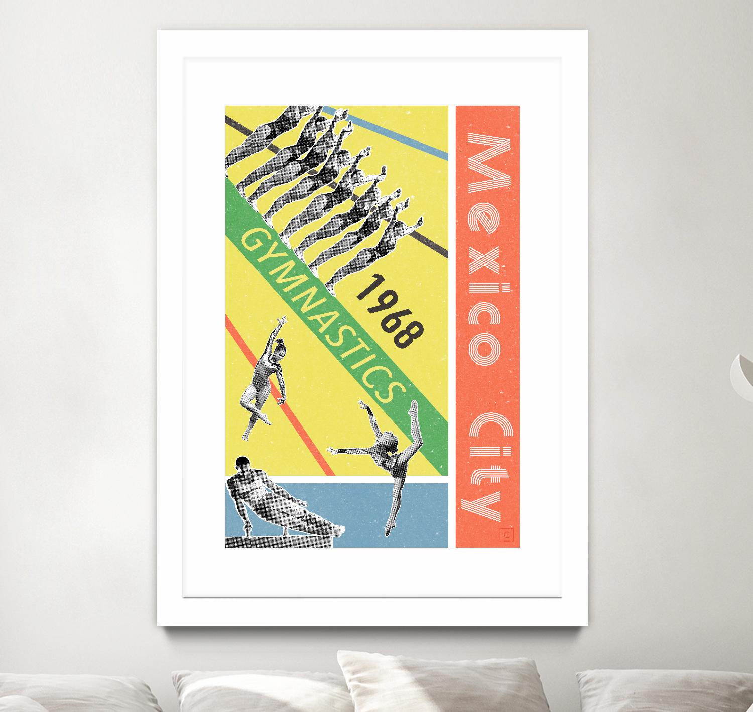 Mexico City Gymnastics 1968 by THE Studio on GIANT ART - red vintage