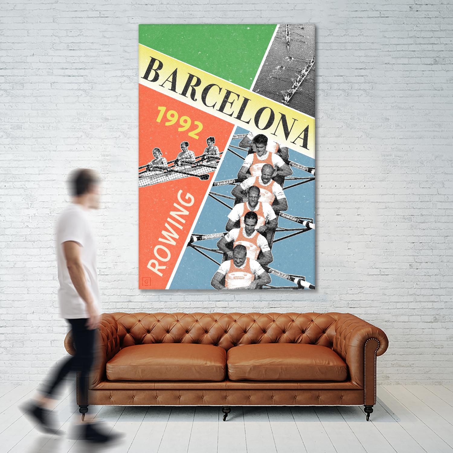 Barcelona Rowing 1992 by THE Studio on GIANT ART - green vintage