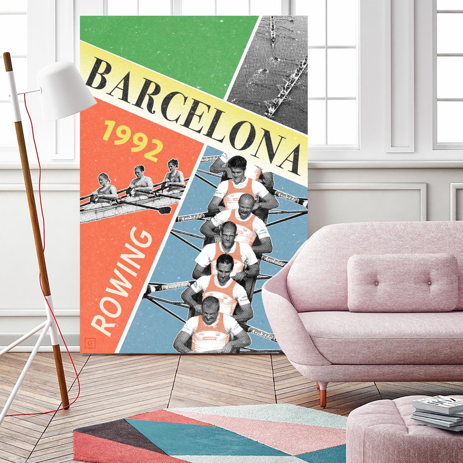 Barcelona Rowing 1992 by THE Studio on GIANT ART - green vintage