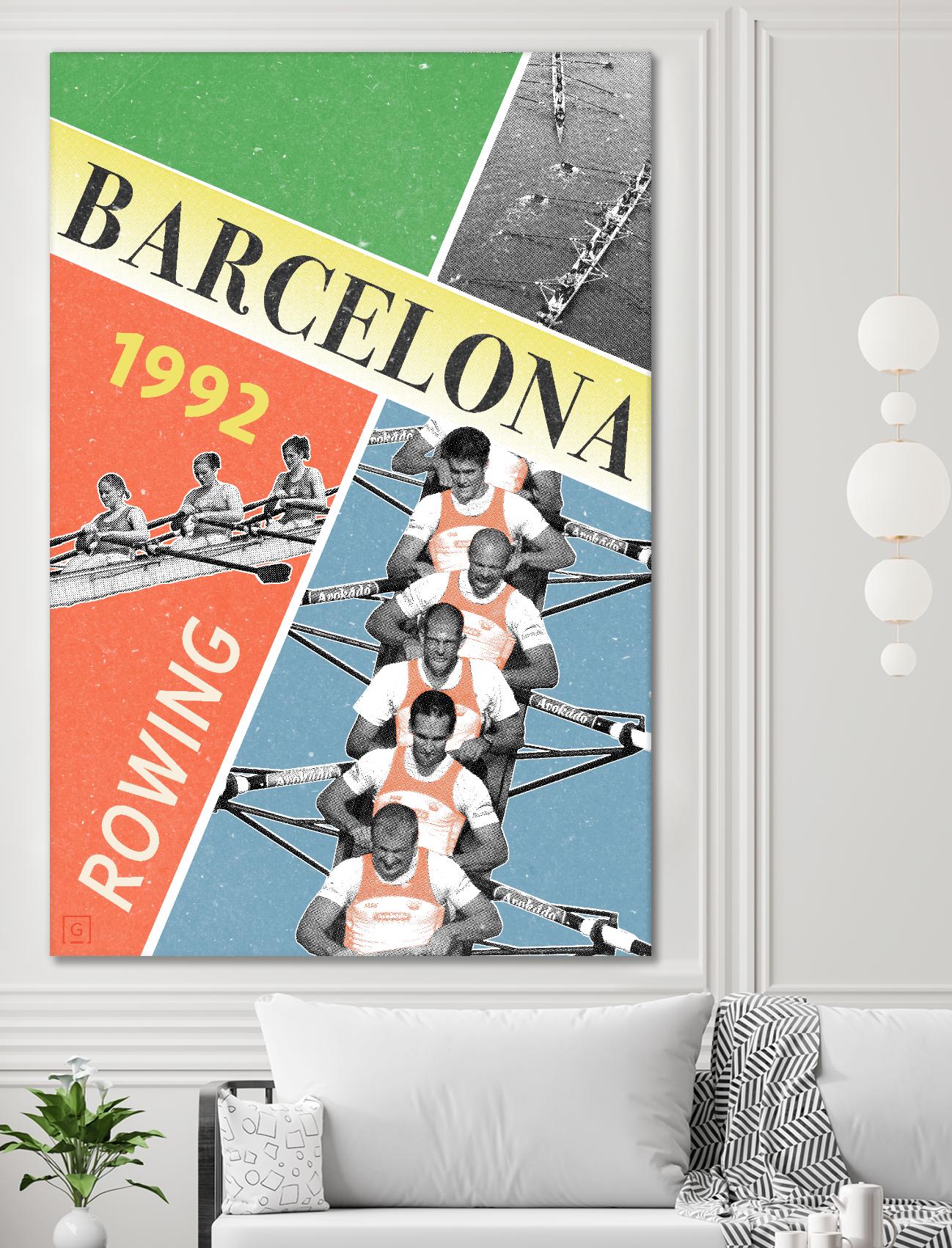 Barcelona Rowing 1992 by THE Studio on GIANT ART - green vintage