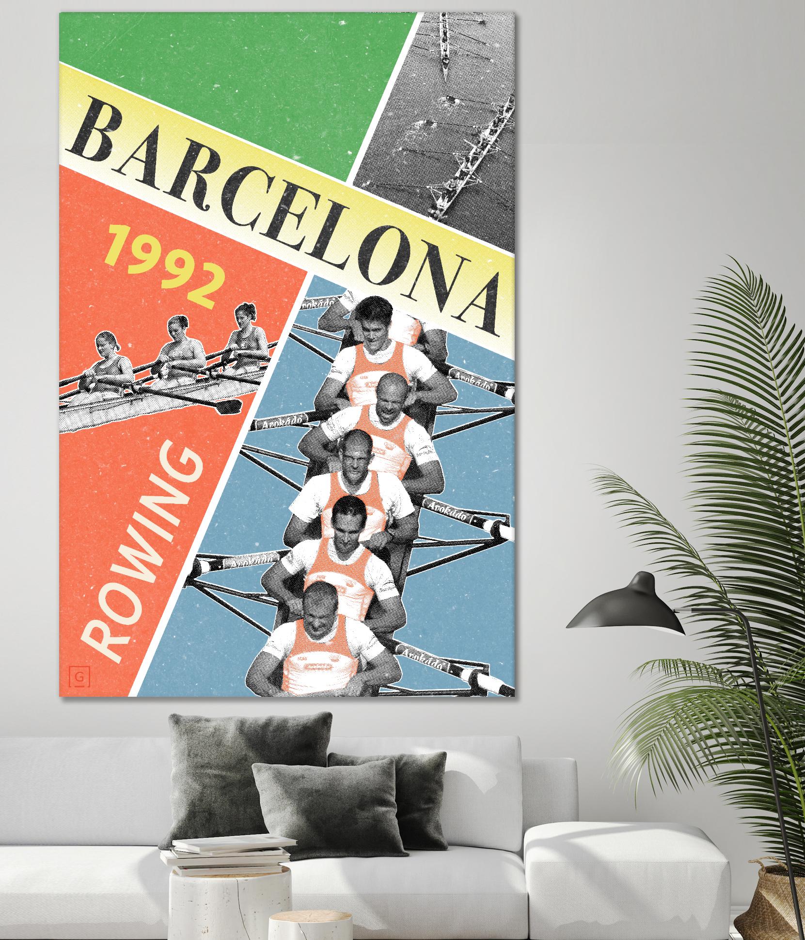 Barcelona Rowing 1992 by THE Studio on GIANT ART - green vintage