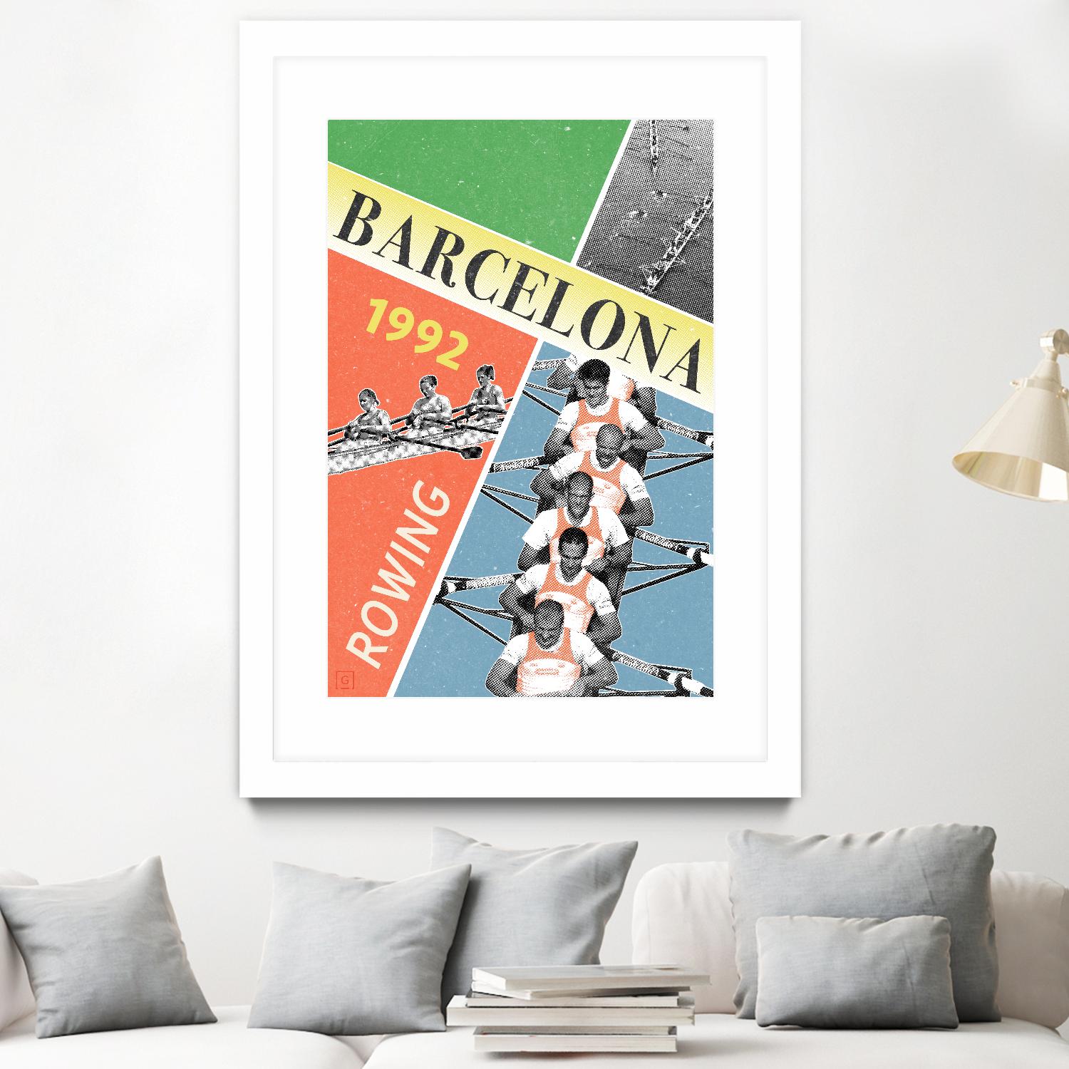 Barcelona Rowing 1992 by THE Studio on GIANT ART - green vintage