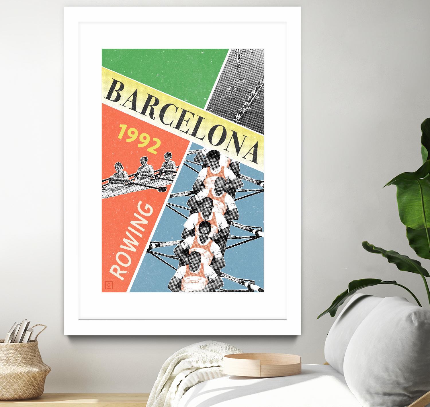 Barcelona Rowing 1992 by THE Studio on GIANT ART - green vintage