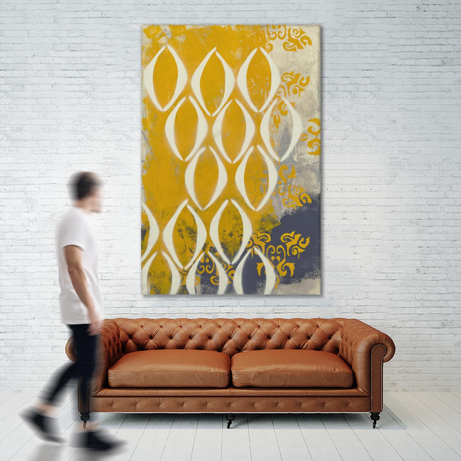 Yellow Pintura 2 by Sid Rativo on GIANT ART - white abstract