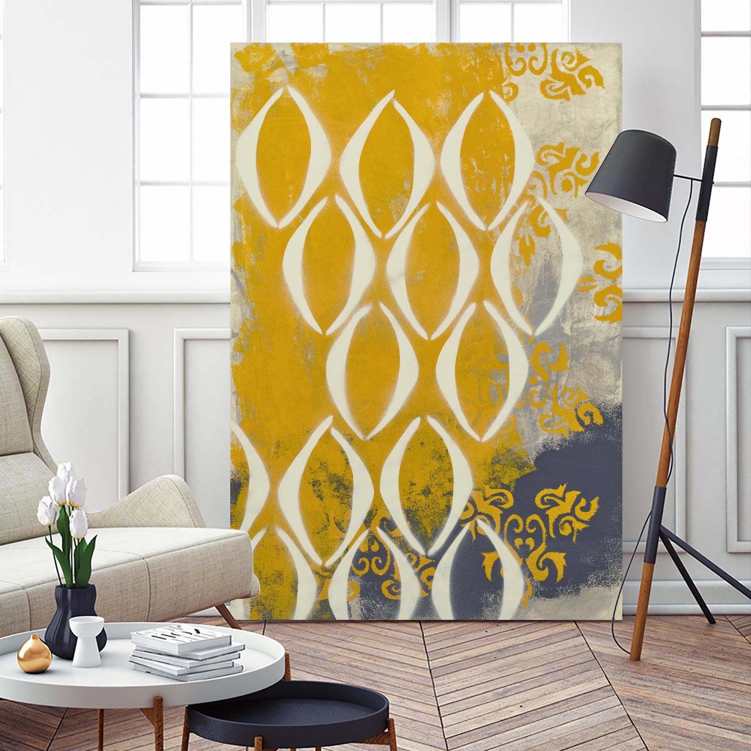 Yellow Pintura 2 by Sid Rativo on GIANT ART - white abstract