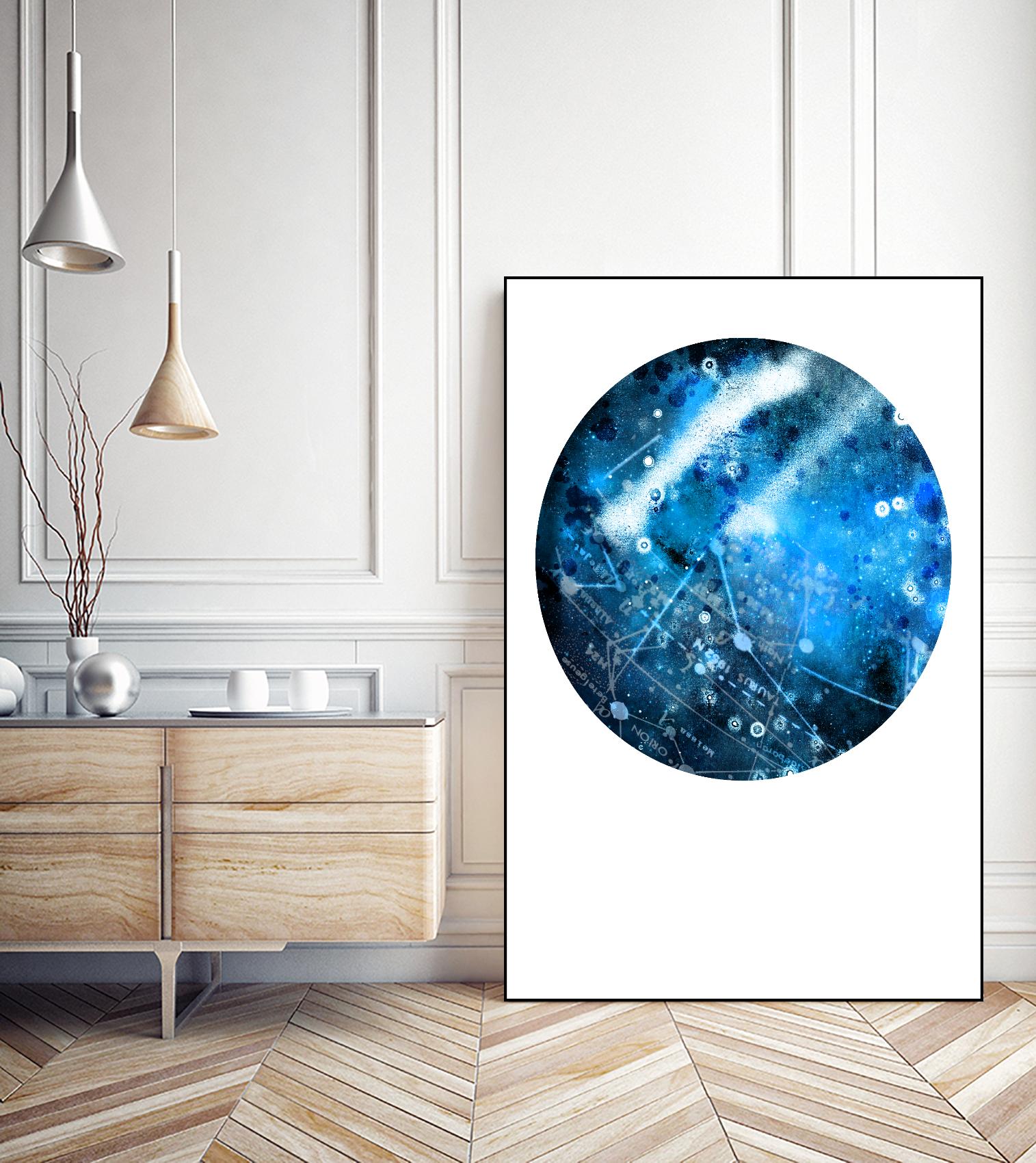 Interstellar Sphere 1 by Katie Todaro on GIANT ART - blue abstract