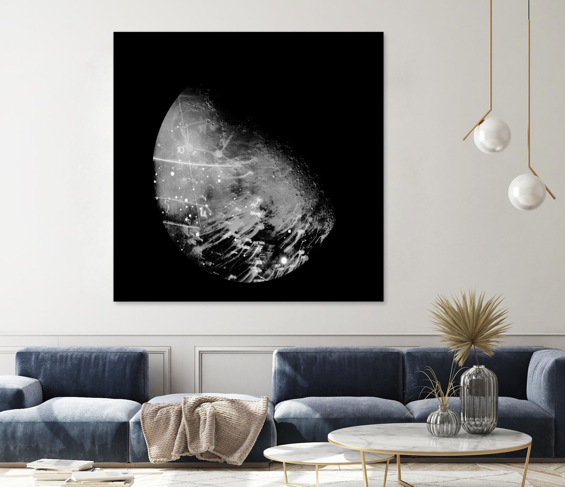 Abstract Moon Phase 2 by THE Studio on GIANT ART - white maps