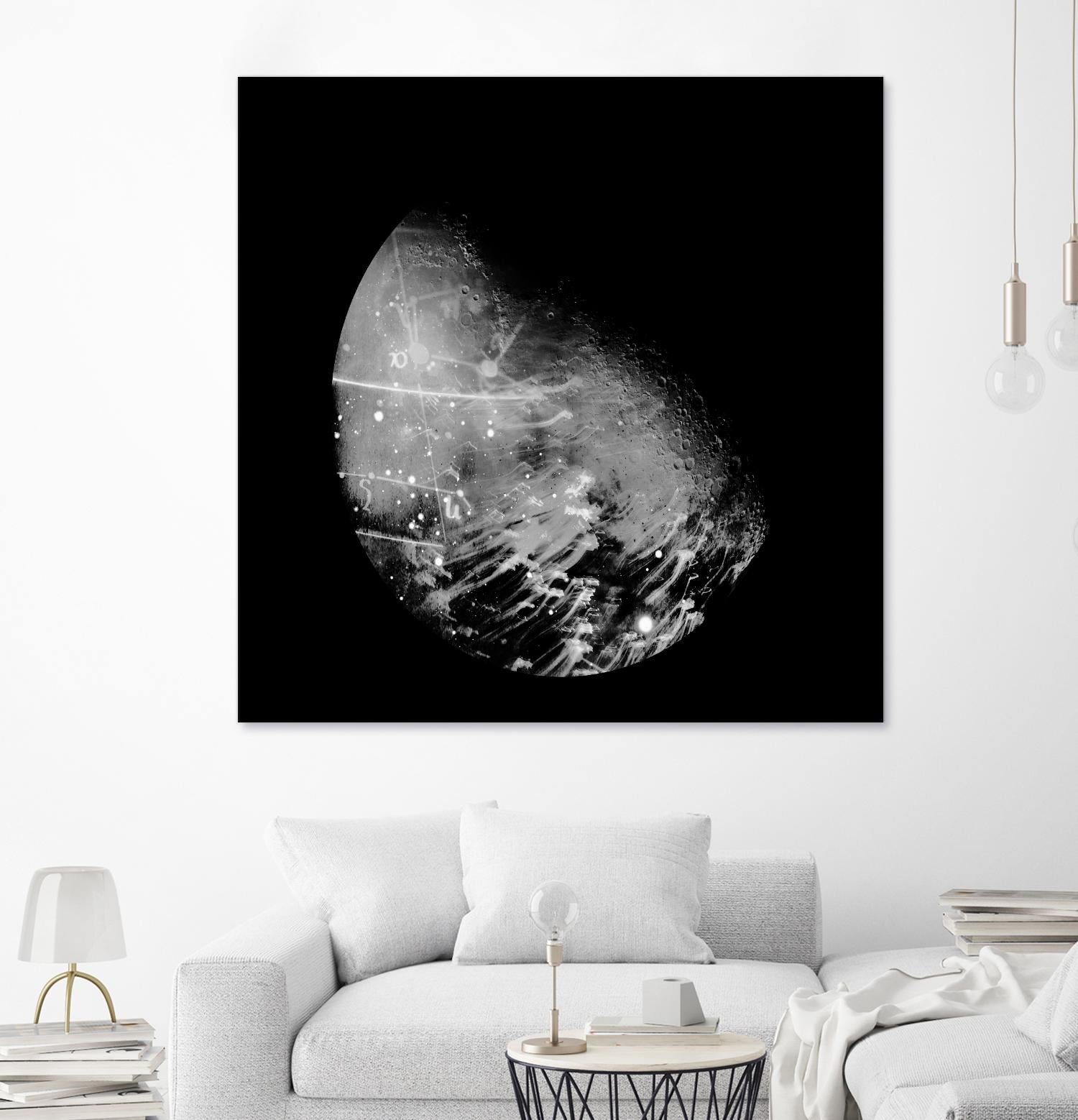 Abstract Moon Phase 2 by THE Studio on GIANT ART - white maps