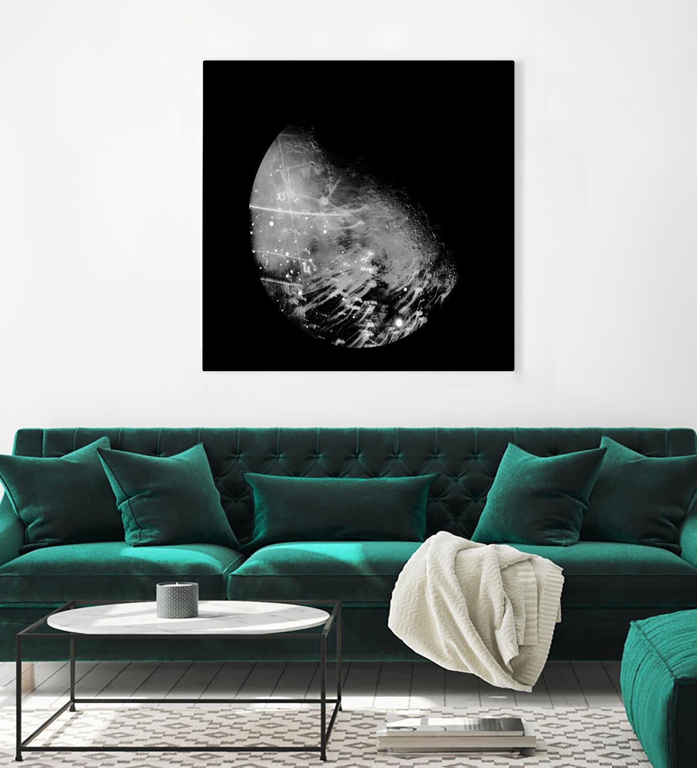 Abstract Moon Phase 2 by THE Studio on GIANT ART - white maps