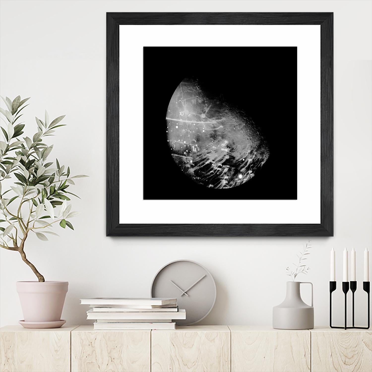 Abstract Moon Phase 2 by THE Studio on GIANT ART - white maps