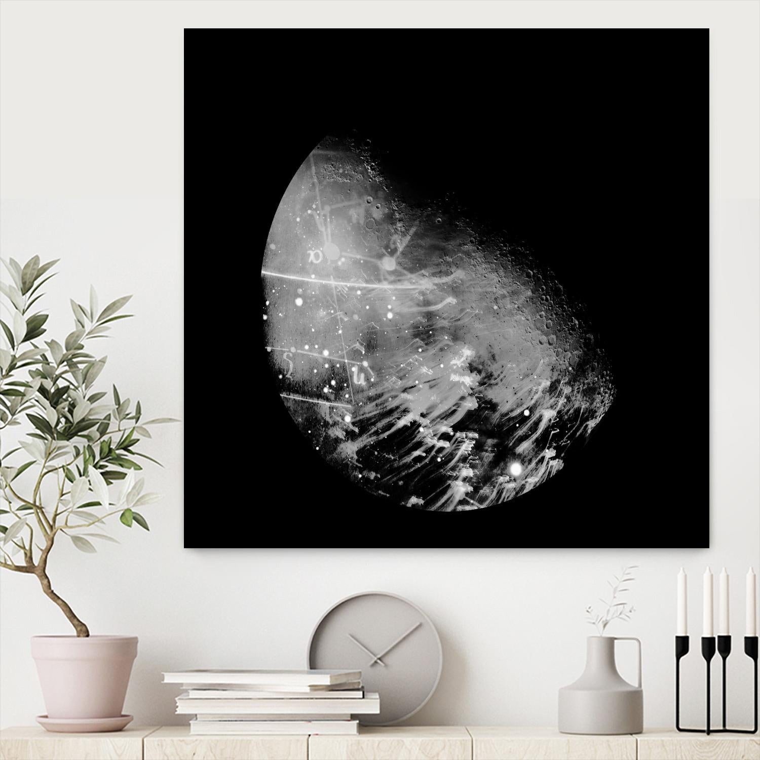 Abstract Moon Phase 2 by THE Studio on GIANT ART - white maps