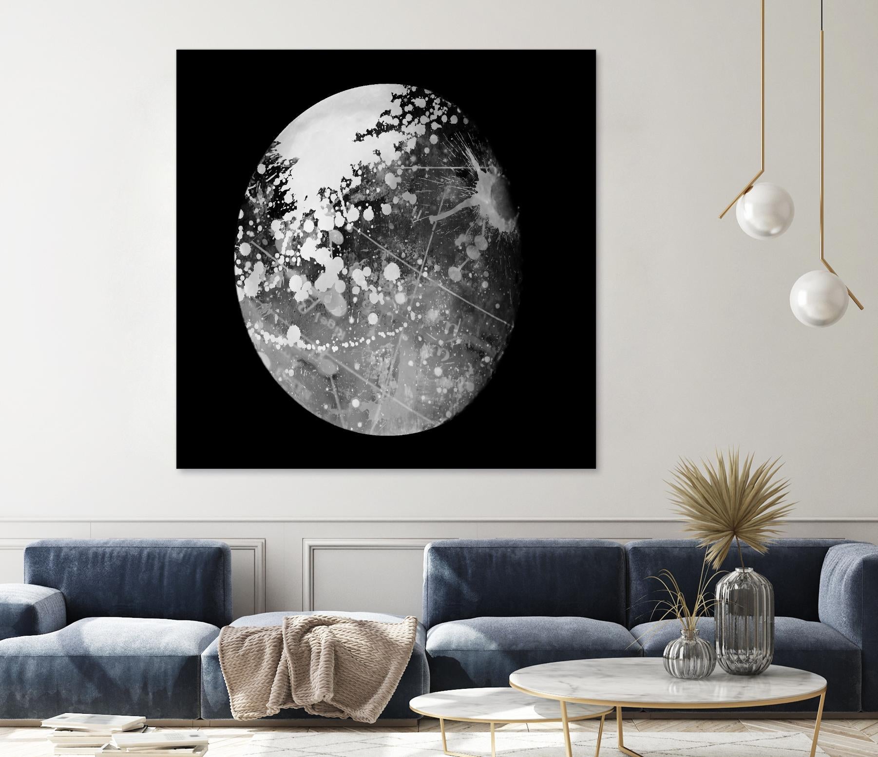 Abstract Moon Phase 7 by THE Studio on GIANT ART - white maps