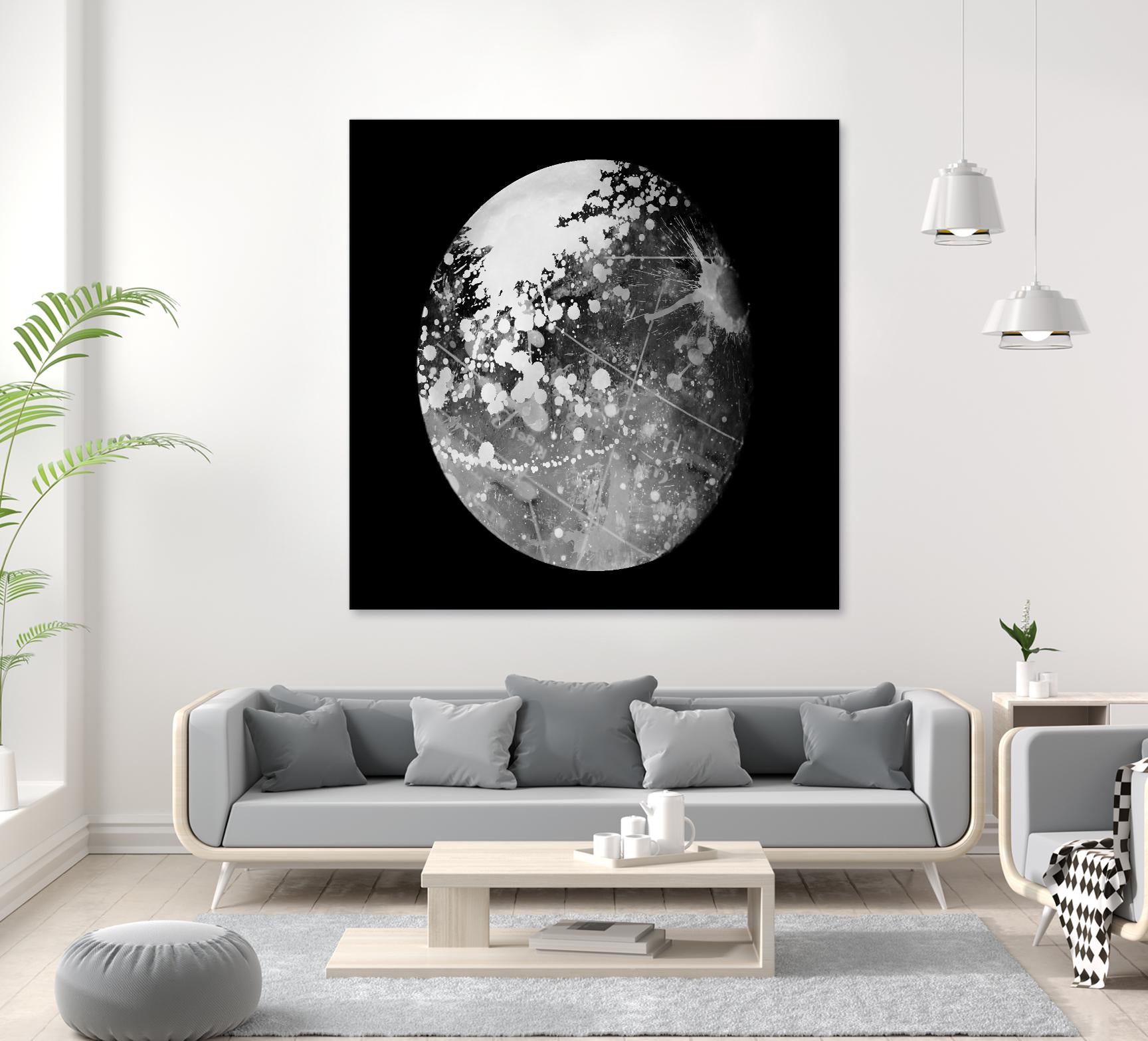 Abstract Moon Phase 7 by THE Studio on GIANT ART - white maps