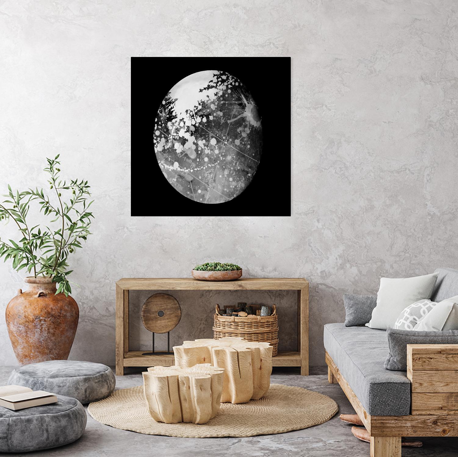 Abstract Moon Phase 7 by THE Studio on GIANT ART - white maps