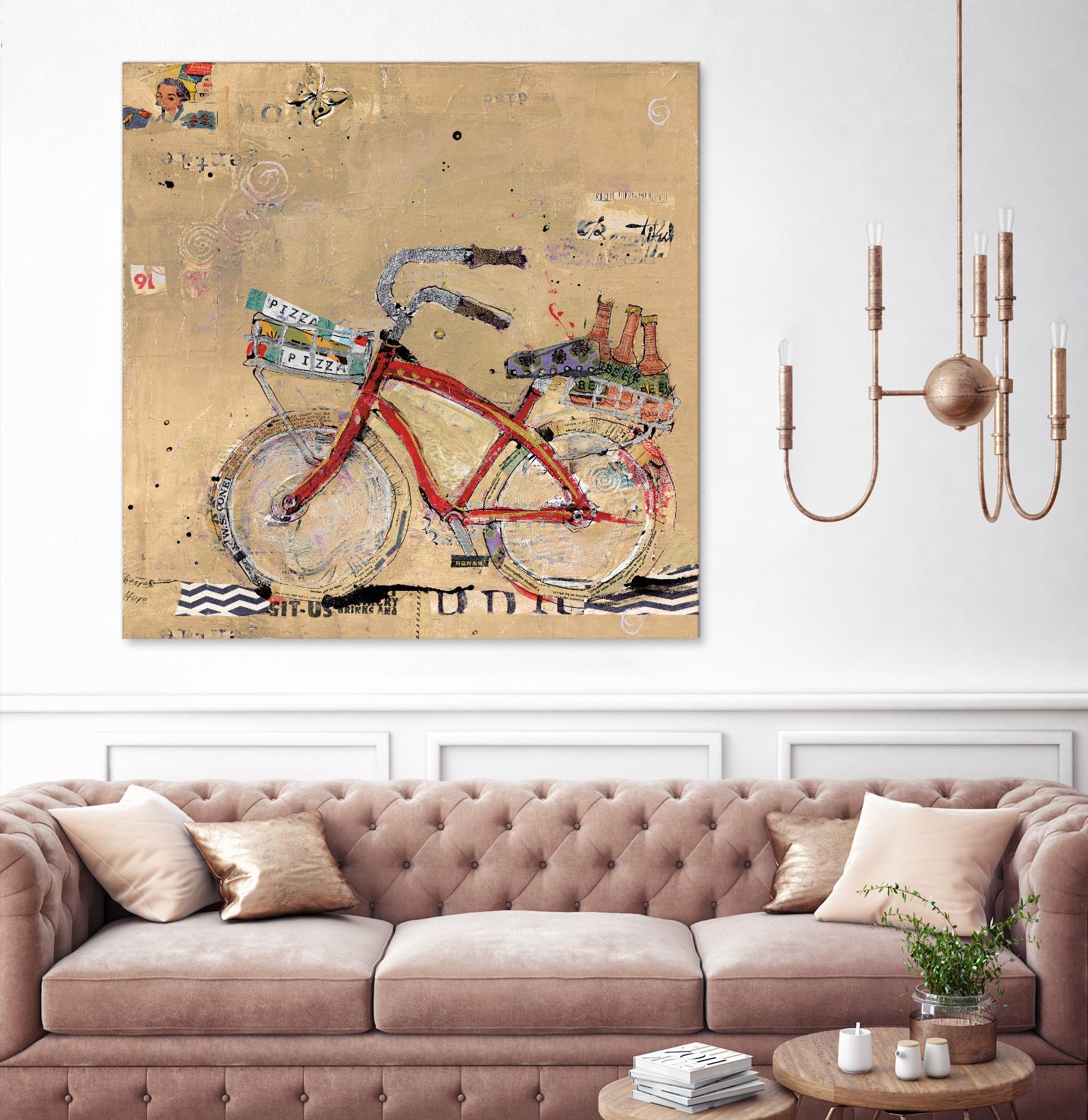 Pizza and Beer by Kellie Day on GIANT ART - beige leisure