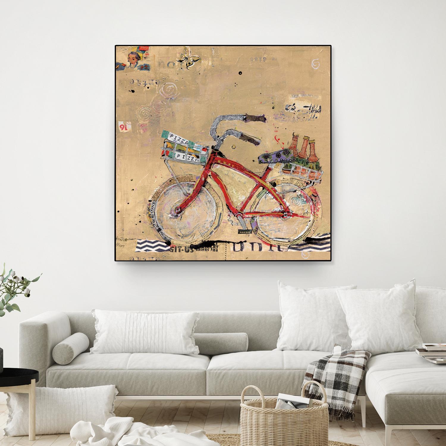 Pizza and Beer by Kellie Day on GIANT ART - beige leisure