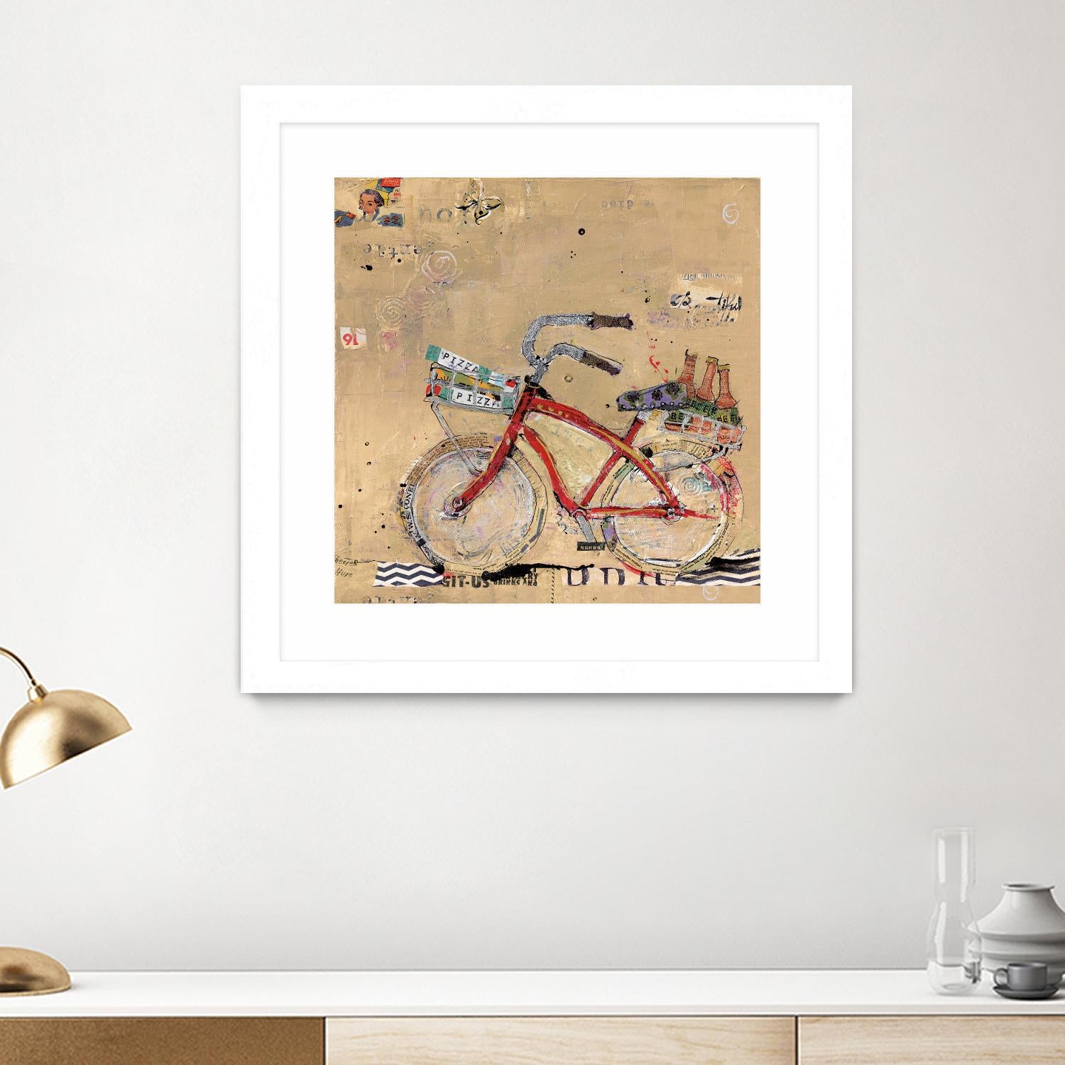 Pizza and Beer by Kellie Day on GIANT ART - beige leisure