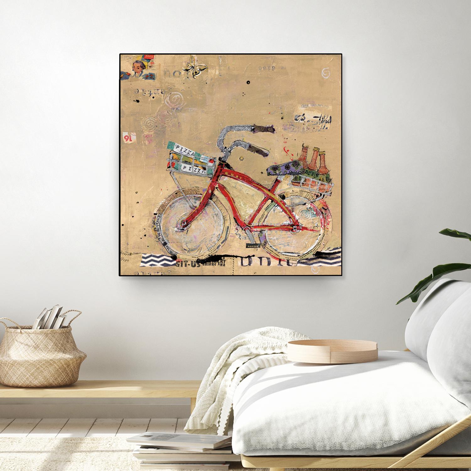 Pizza and Beer by Kellie Day on GIANT ART - beige leisure