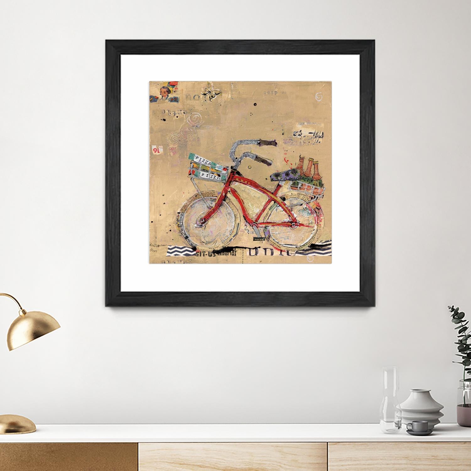 Pizza and Beer by Kellie Day on GIANT ART - beige leisure