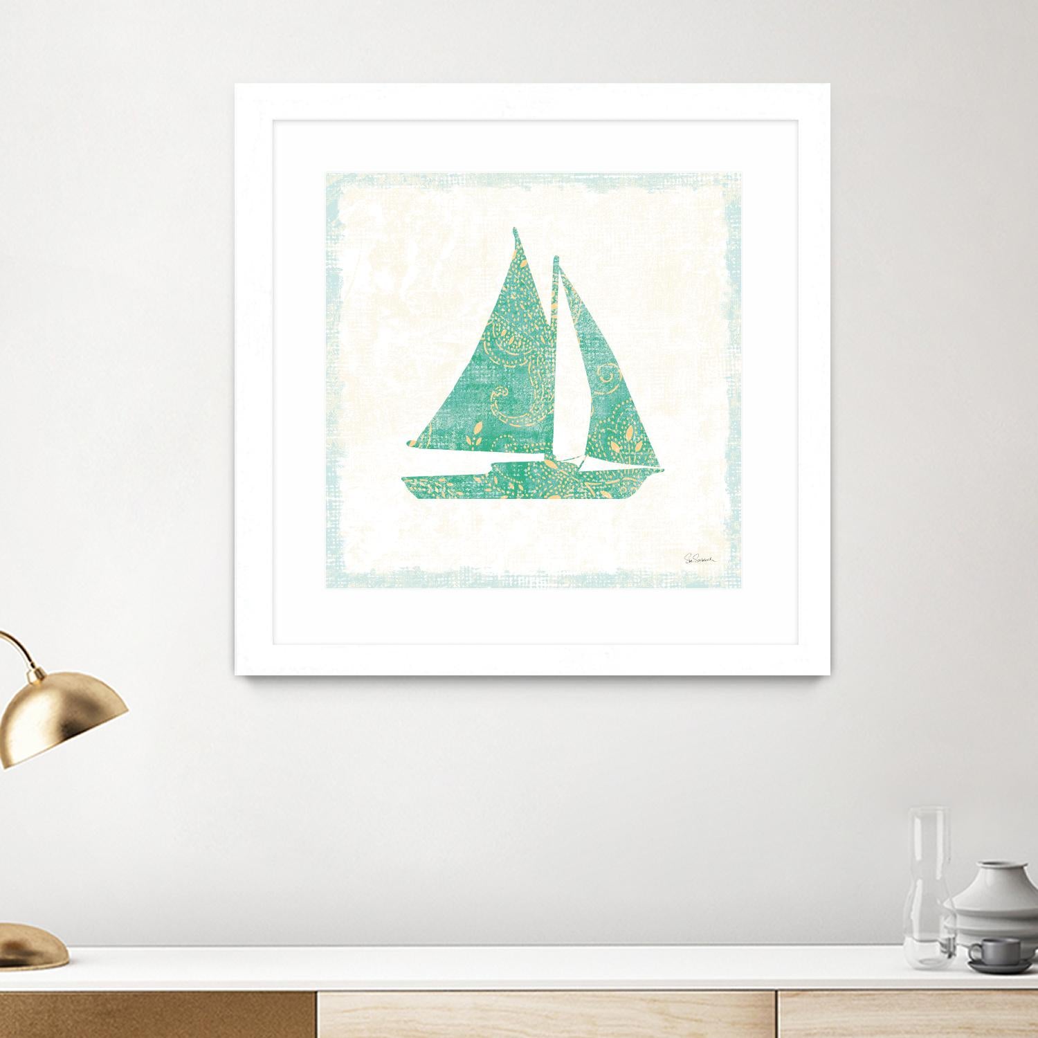 Flamingo Tropicale V by Sue Schlabach on GIANT ART - beige tropical