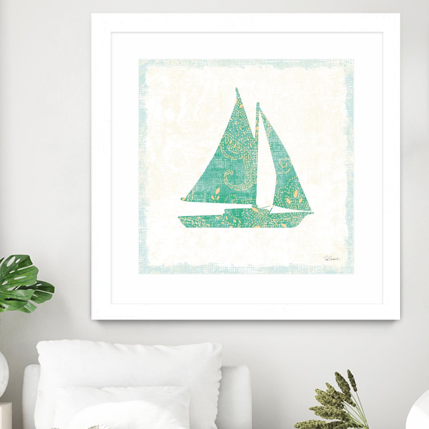 Flamingo Tropicale V by Sue Schlabach on GIANT ART - beige tropical