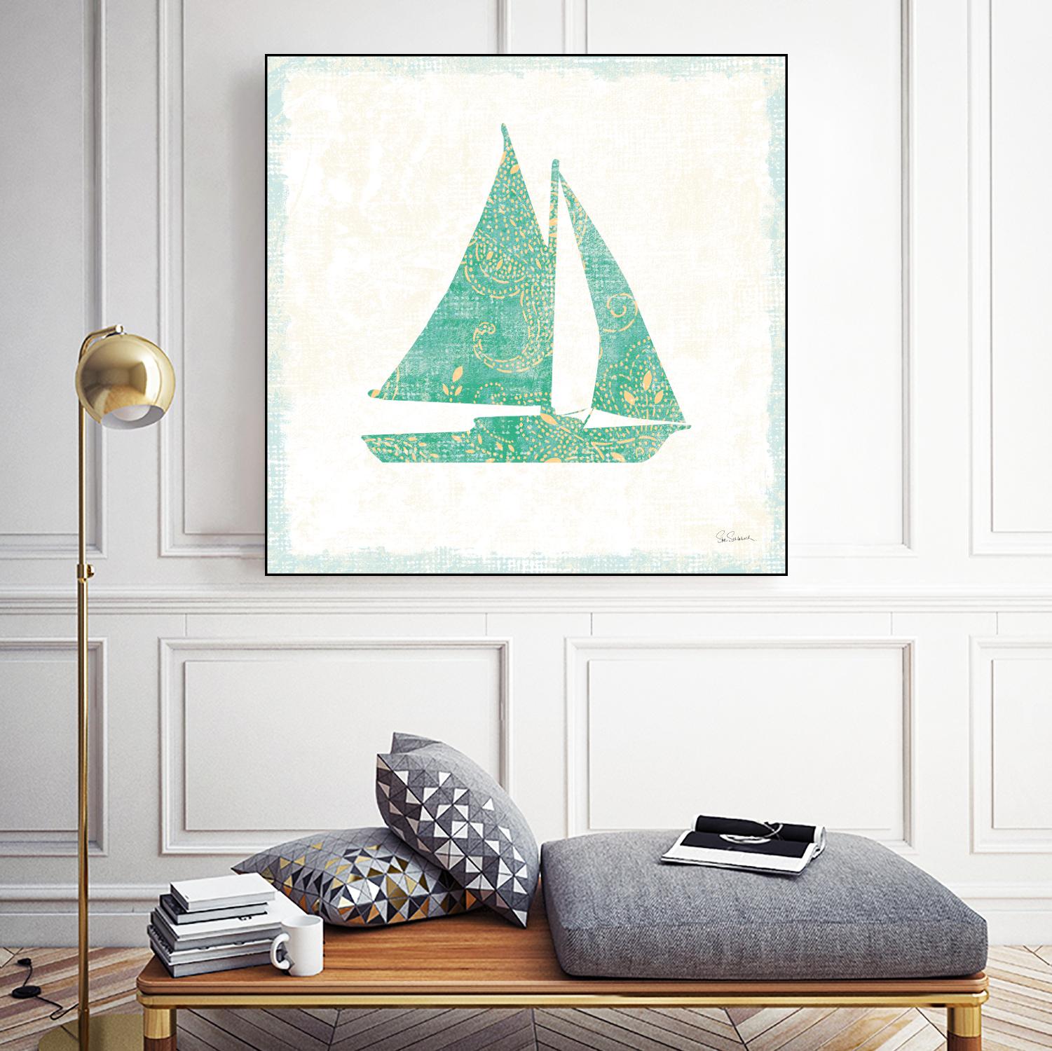 Flamingo Tropicale V by Sue Schlabach on GIANT ART - beige tropical