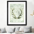 Regal Antlers on Newsprint I by Sue Schlabach on GIANT ART - brown country look