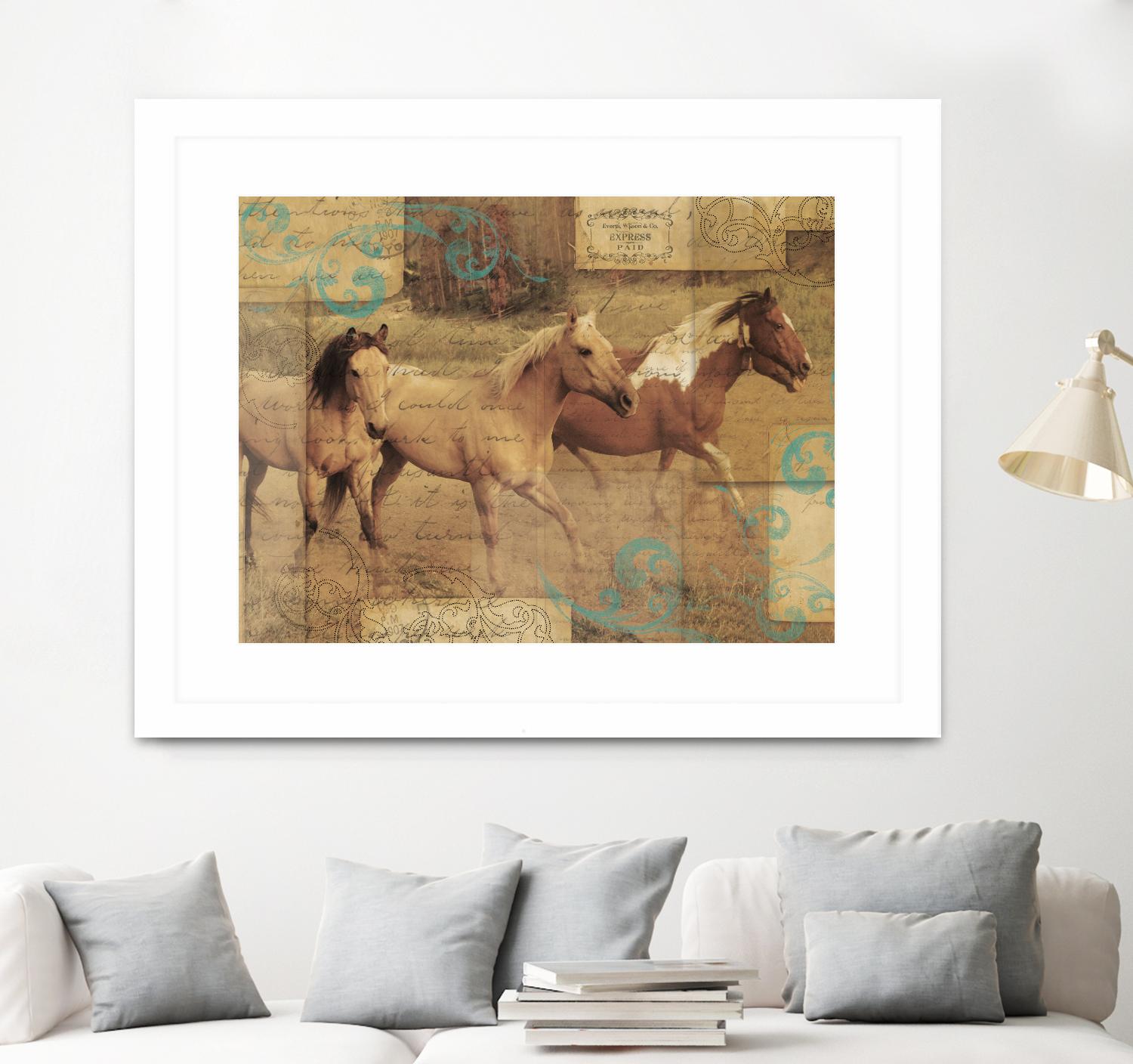 Wild Horses I by Portfolio on GIANT ART - beige animals