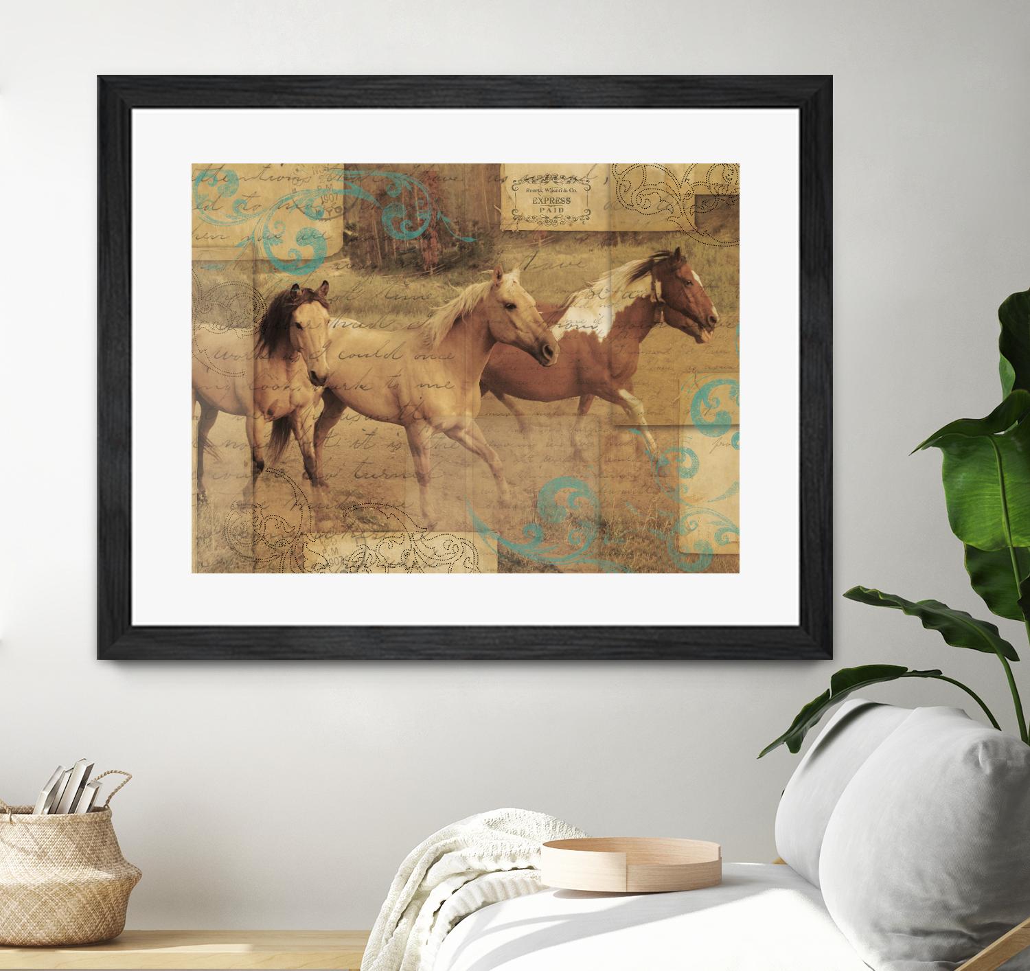 Wild Horses I by Portfolio on GIANT ART - beige animals