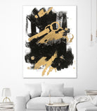 Gold Black Abstract Panel I by Mike Schick on GIANT ART - black abstract