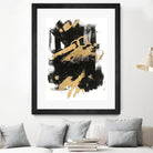Gold Black Abstract Panel I by Mike Schick on GIANT ART - black abstract
