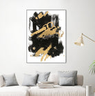 Gold Black Abstract Panel I by Mike Schick on GIANT ART - black abstract