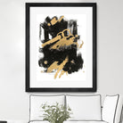 Gold Black Abstract Panel I by Mike Schick on GIANT ART - black abstract