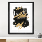 Gold Black Abstract Panel I by Mike Schick on GIANT ART - black abstract