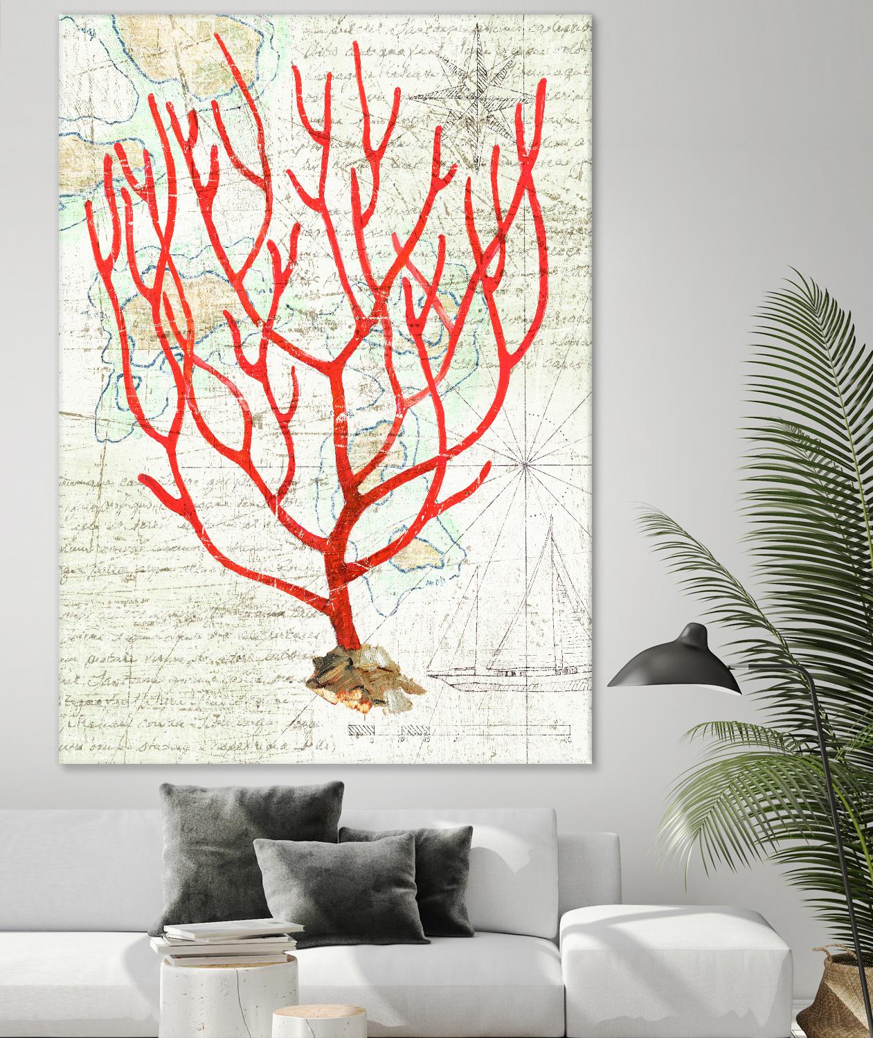 Textured Coral I by Avery Tillmon on GIANT ART - beige nautical