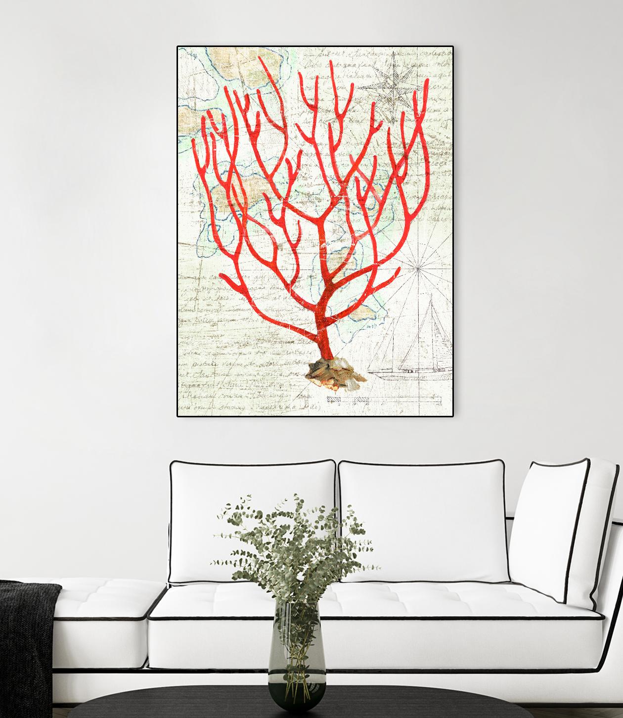 Textured Coral I by Avery Tillmon on GIANT ART - beige nautical
