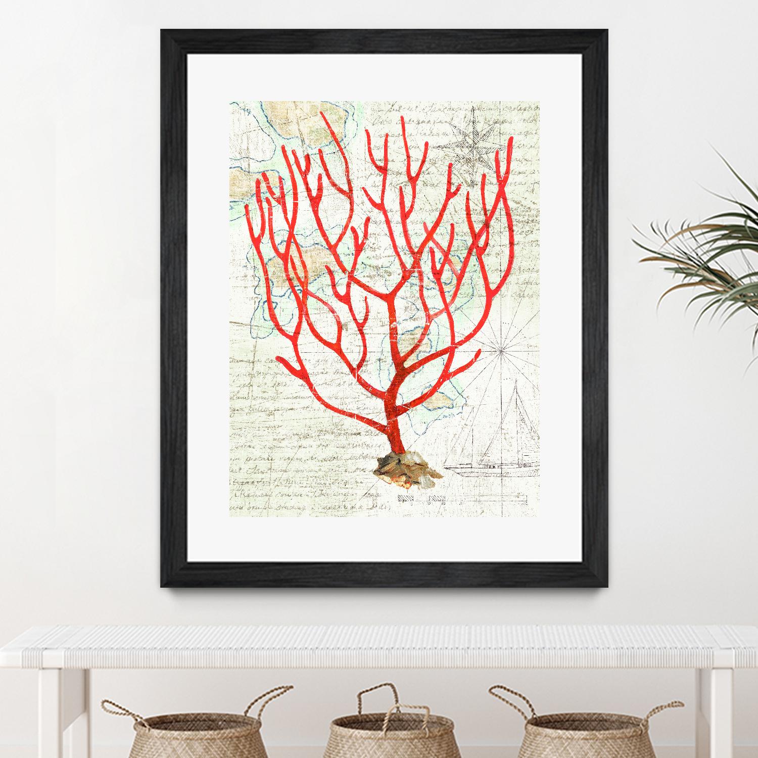 Textured Coral I by Avery Tillmon on GIANT ART - beige nautical