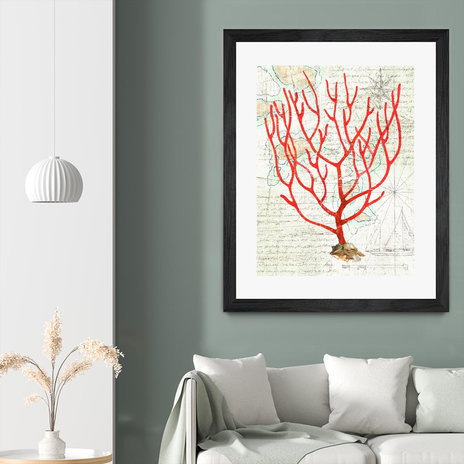 Textured Coral I by Avery Tillmon on GIANT ART - beige nautical