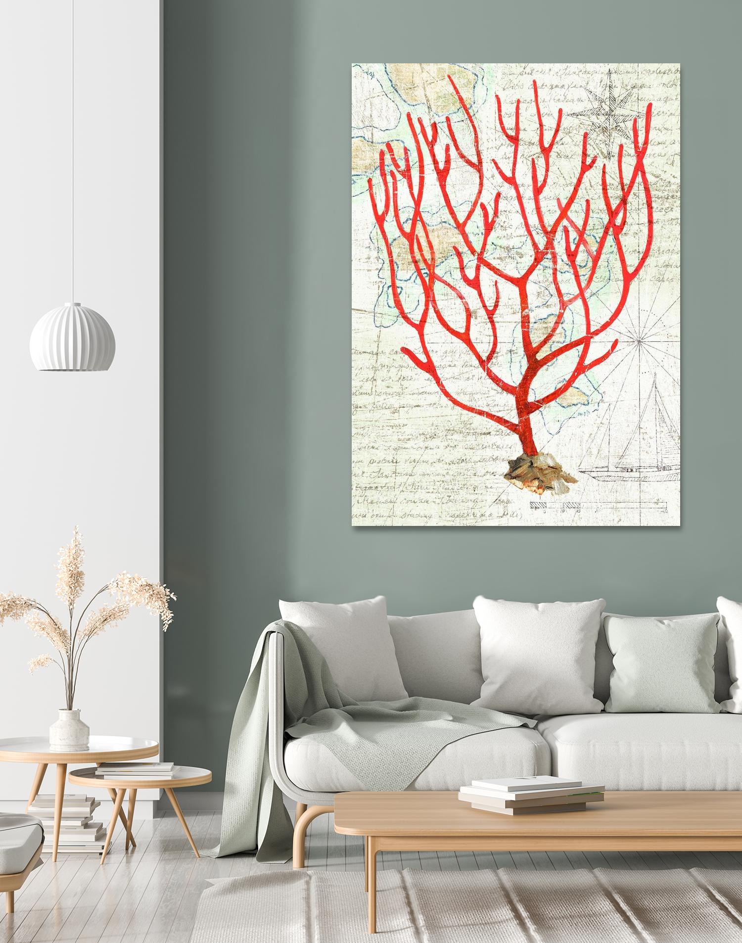Textured Coral I by Avery Tillmon on GIANT ART - beige nautical